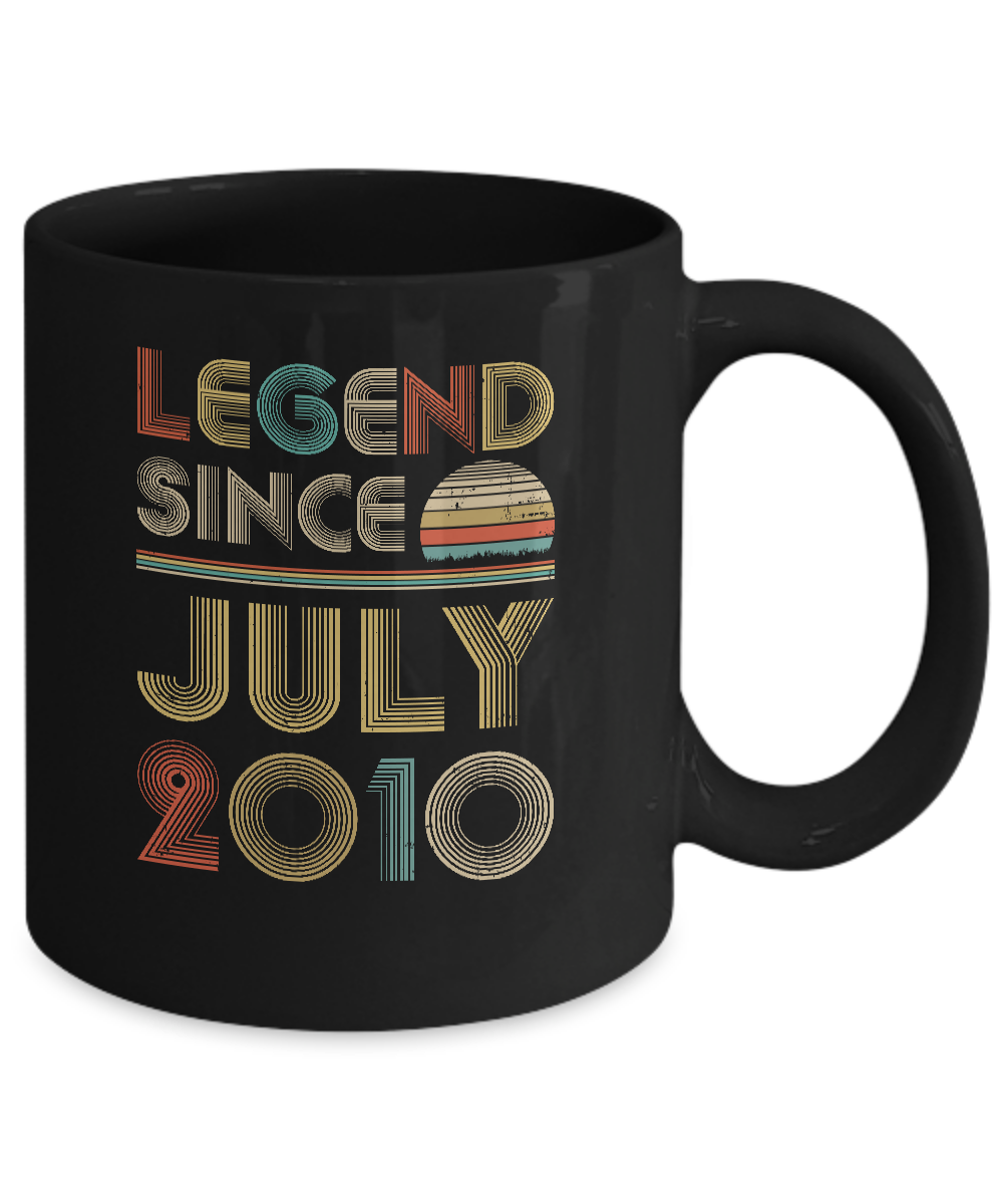 Legend Since July 2010 Vintage 11th Birthday Gifts Youth Mug-Coffee Mug-11oz Mug-Black