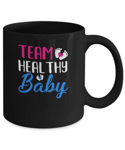 Gender Reveal Party Costume Team Healthy Baby Dad Mom Gift Mug-Coffee Mug-11oz Mug-Black