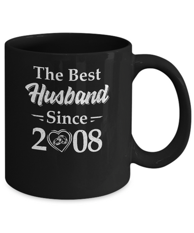 13th Married Together Anniversary Since 2008 Husband Wife Mug-Coffee Mug-11oz Mug-Black