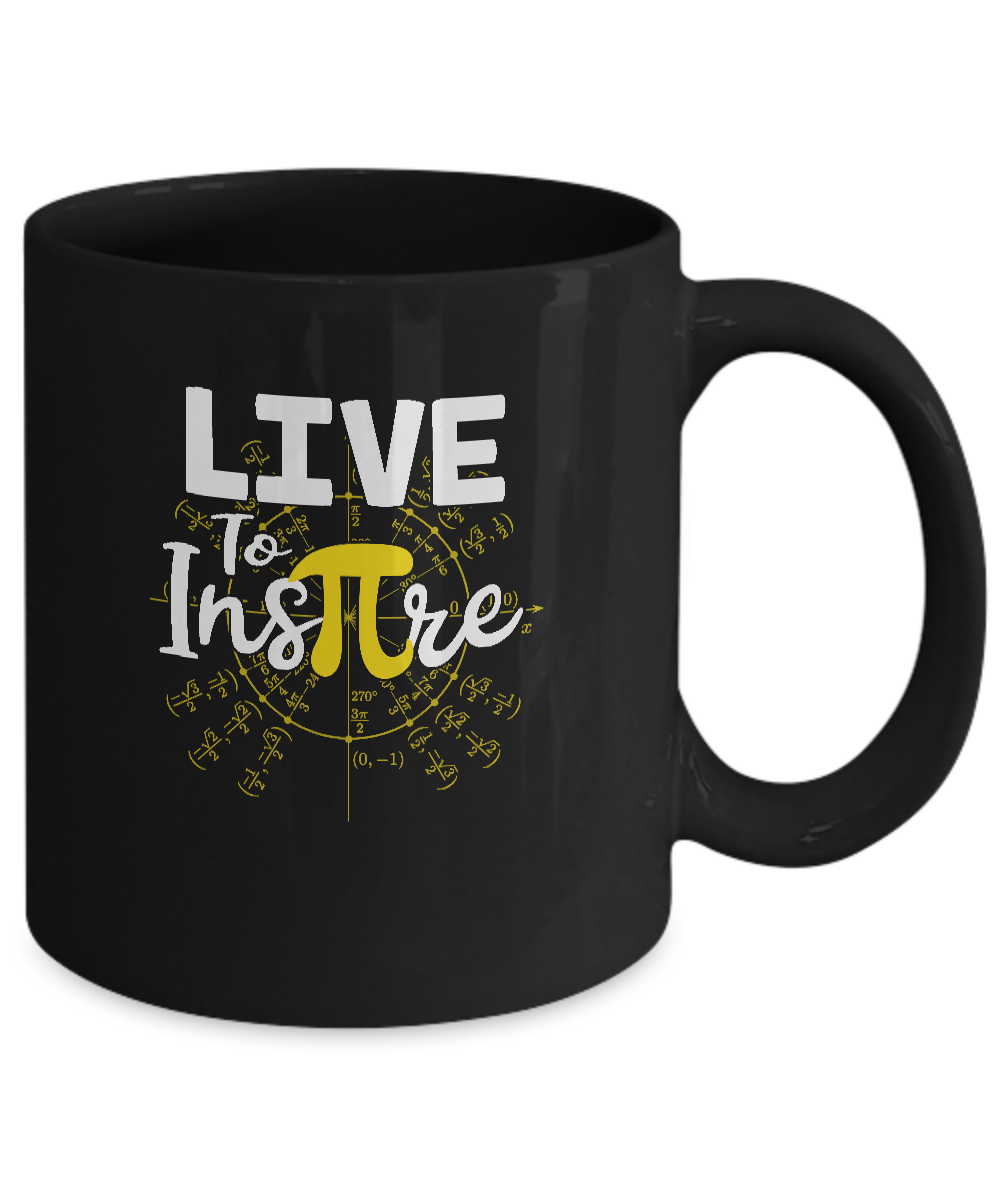 Live To Inspire Pi Day Gift For Student Teacher Mug-Coffee Mug-11oz Mug-Black