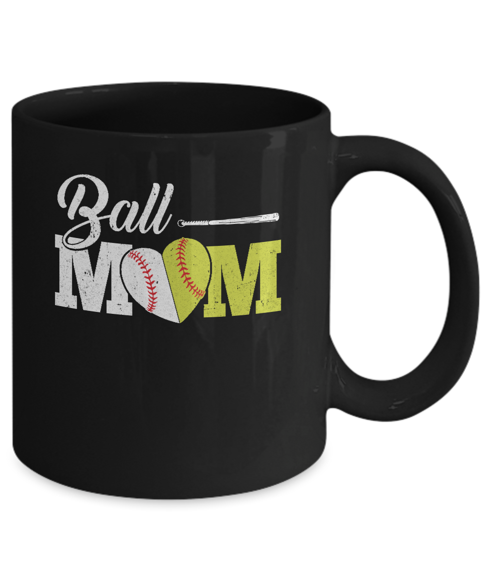 Funny Softball Mom Baseball Mom Mothers Day Mug-Coffee Mug-11oz Mug-Black