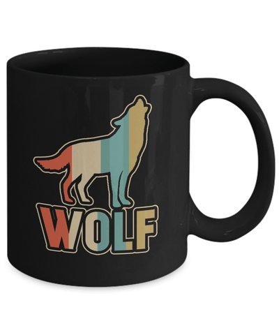 Classic Vintage Retro Style Wolf Mug-Coffee Mug-11oz Mug-Black