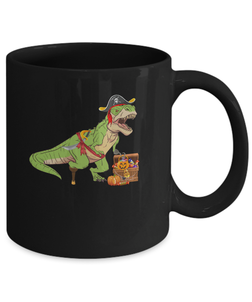 Dinosaurs T-Rex Pirate Halloween Saurus For Men Women Mug-Coffee Mug-11oz Mug-Black