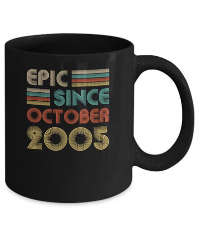 Epic Since October 2005 Vintage 16th Birthday Gifts Mug-Coffee Mug-11oz Mug-Black