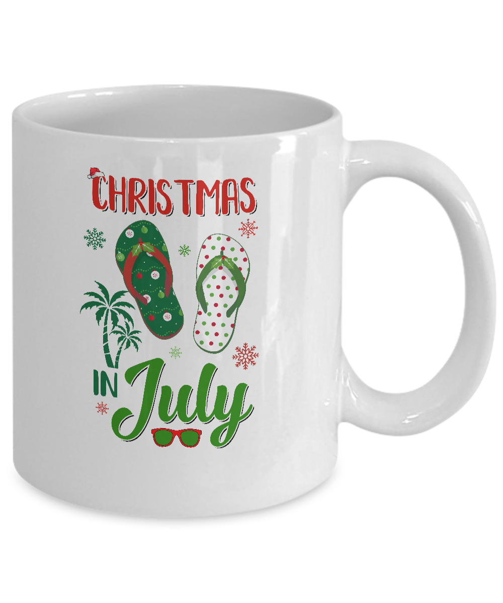 Summer Vacation Santa Flip Flops Christmas In July Mug-Coffee Mug-11oz Mug-White