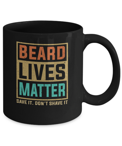 Vintage Beard Lives Matter Funny Bearded Man Gift Mug-Coffee Mug-11oz Mug-Black