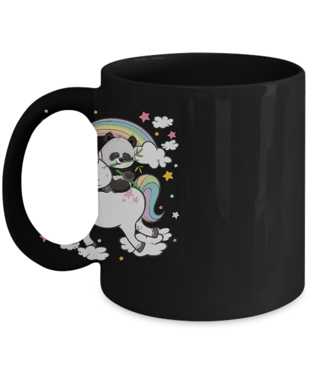 Panda Riding Unicorn Mug-Coffee Mug-11oz Mug-Black