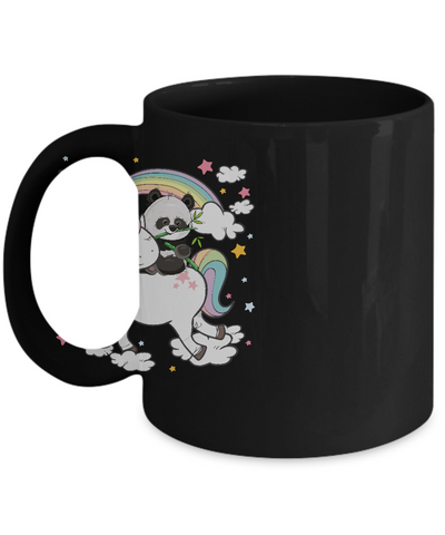Panda Riding Unicorn Mug-Coffee Mug-11oz Mug-Black