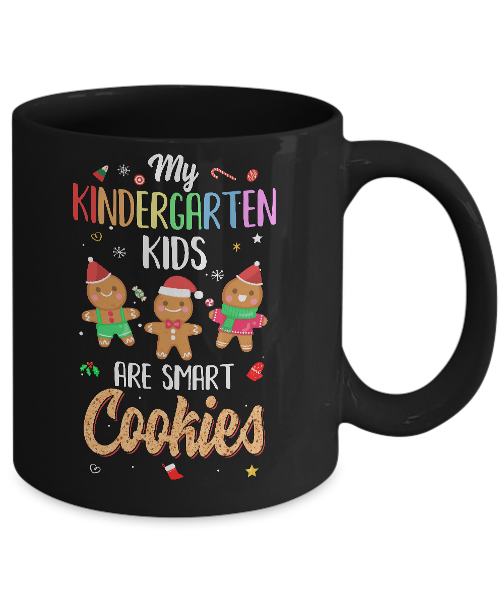 Teacher My Kindergarten Kids Are Smart Cookies Christmas Mug-Coffee Mug-11oz Mug-Black