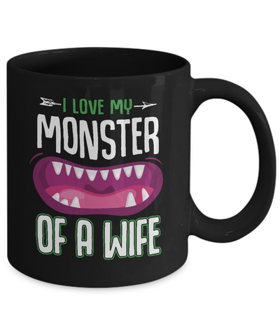 Monster Of A Wife Funny Couples Halloween Mug-Coffee Mug-11oz Mug-Black