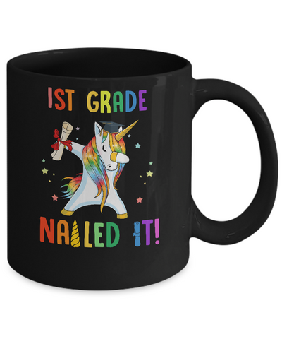 Dabbing 1st Grade Unicorn Nailed It Graduation Class Of 2021 Youth Mug-Coffee Mug-11oz Mug-Black