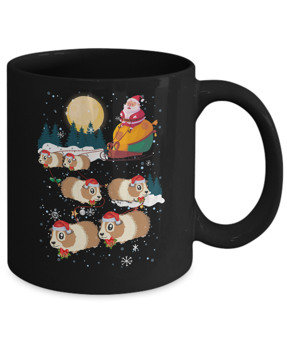 Funny Christmas Guinea Pig Reindeer Lover Santa Gift Mug-Coffee Mug-11oz Mug-Black