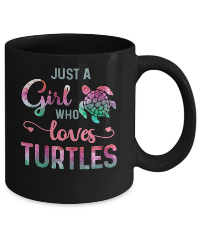 Just A Girl Who Loves Turtles Turtle Lover Mug-Coffee Mug-11oz Mug-Black