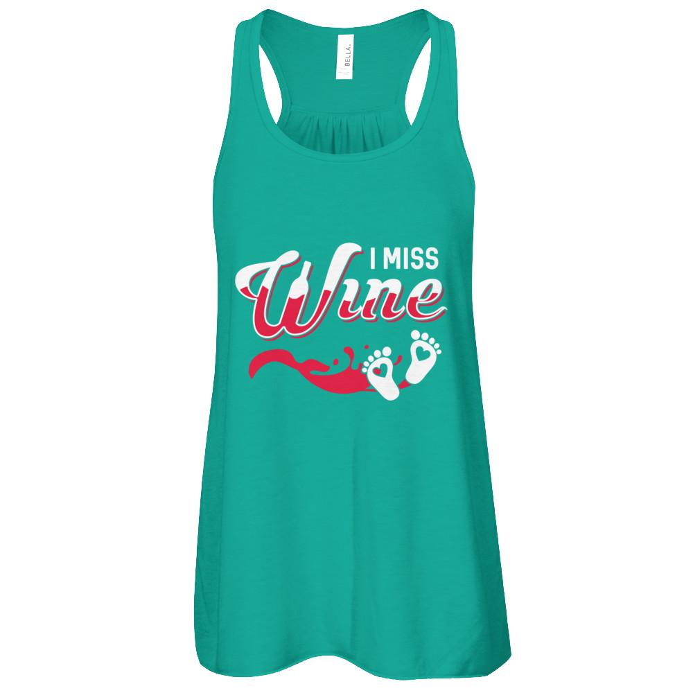 I Miss Wine Pregnancy Bump Mommy-T-Shirt & Tank Top-Women's Flowy Racerback Tank-Kelly