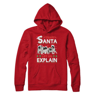 Dear Santa Funny Pit bull Puppies Christmas Gift-T-Shirt & Hoodie-Pullover Hoodie-Red