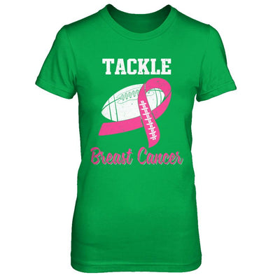 Football Survivor Tackle Pink Breast Cancer Awareness-T-Shirt & Hoodie-Women's T-Shirt-Irish Green