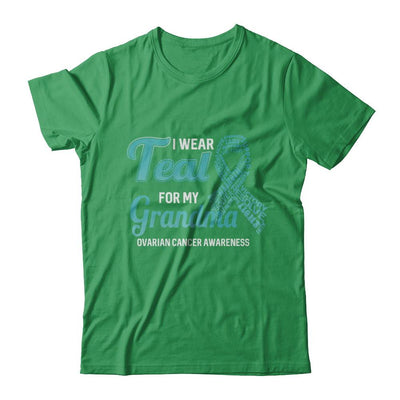 I Wear Teal For My Grandma Ovarian Cancer Awareness-T-Shirt & Hoodie-Premium T-Shirt-Kelly Green