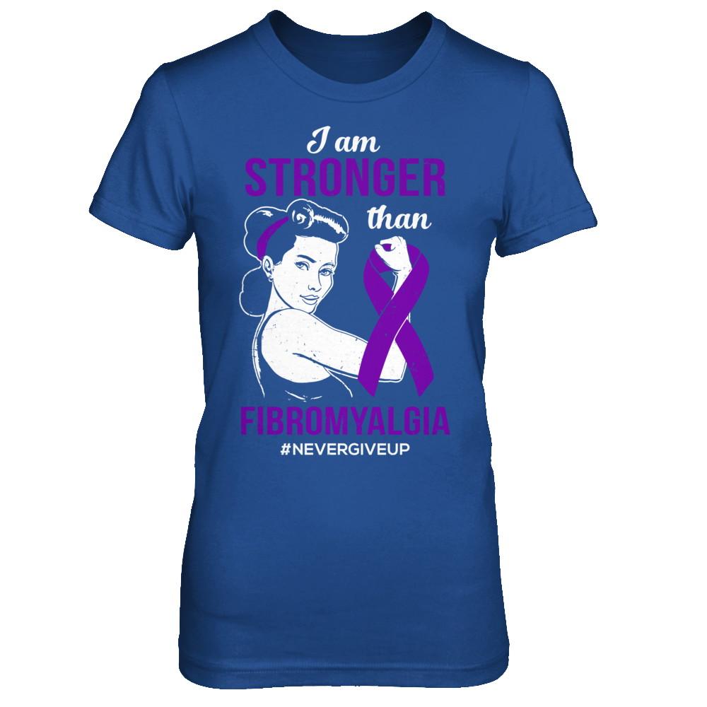 I Am Stronger Than Fibromyalgia Awareness Support-T-Shirt & Hoodie-Women's T-Shirt-Royal