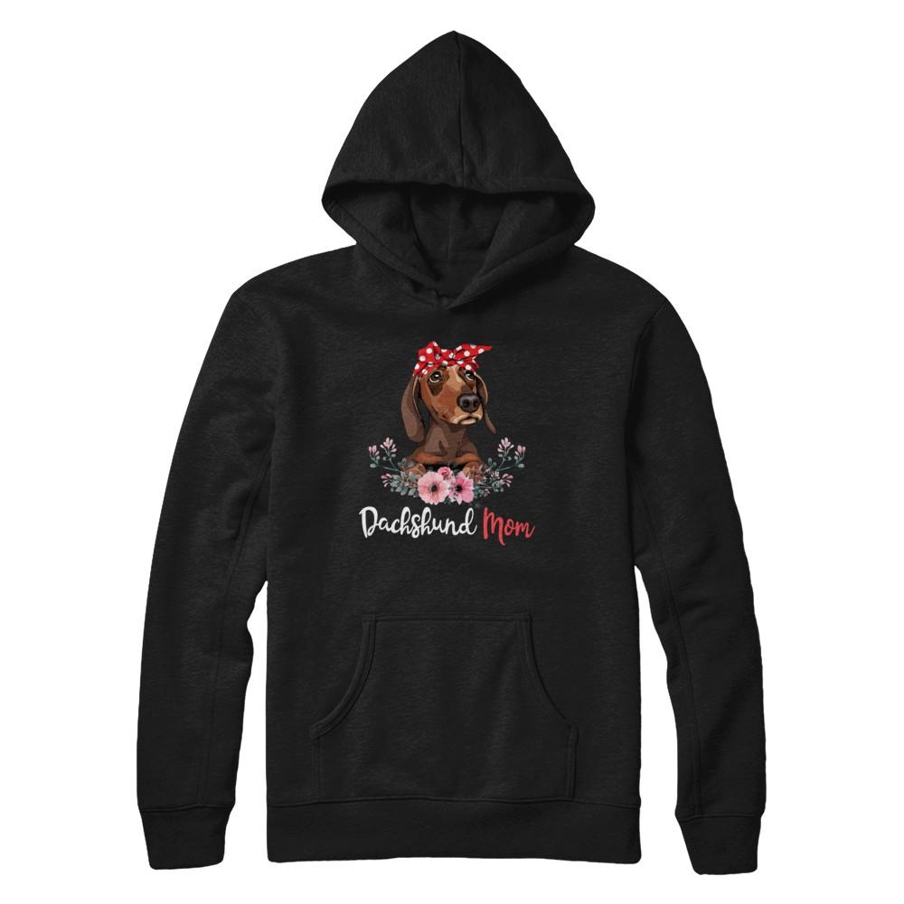 Dachshund Mom Gift For Women Dog Lover-T-Shirt & Hoodie-Pullover Hoodie-Black