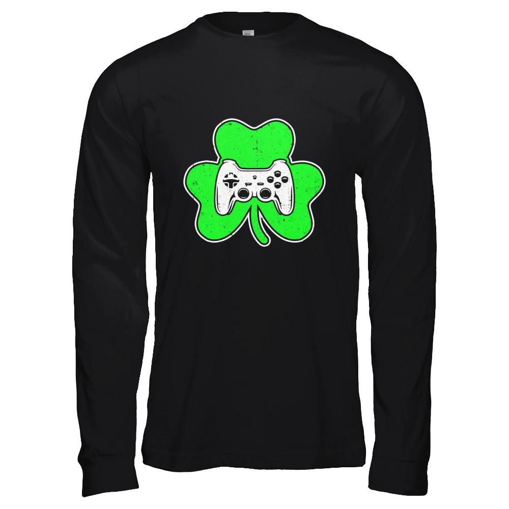 Saint Patrick's Day Game Gamer-T-Shirt & Hoodie-Long Sleeve T-Shirt-Black