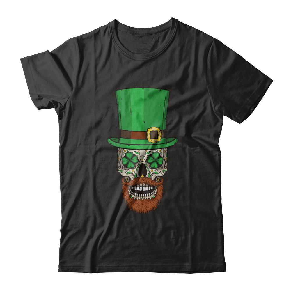 Sugar Skull Leprechaun St Patricks Day-T-Shirt & Hoodie-Premium T-Shirt-Black