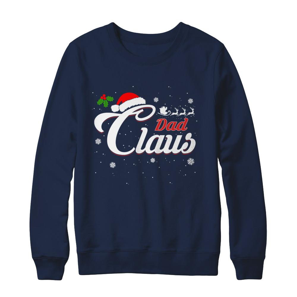 Matching Family Christmas Dad Claus-T-Shirt & Sweatshirt-Crewneck Sweatshirt-Navy