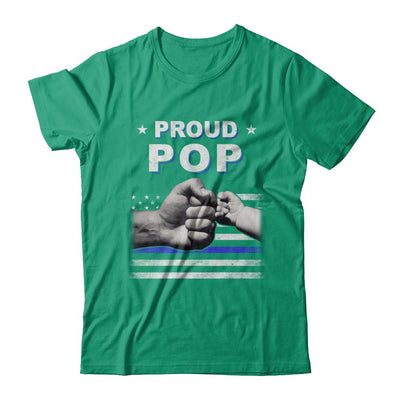 Proud Pop Police Thin Blue Line Flag Fathers Day-T-Shirt & Hoodie-Classic T-Shirt-Kelly Green