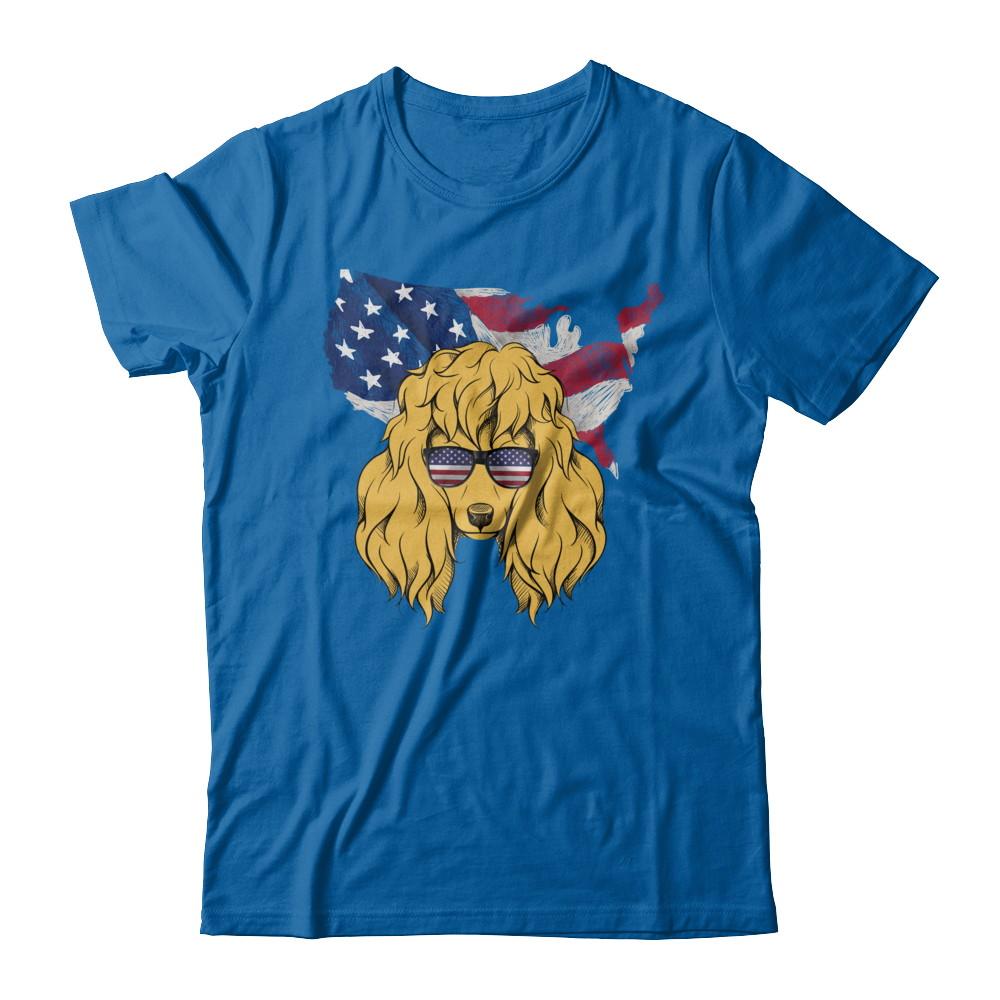 Funny Patriot Poodle Dog 4Th Of July American Flag-T-Shirt & Hoodie-Classic T-Shirt-Royal