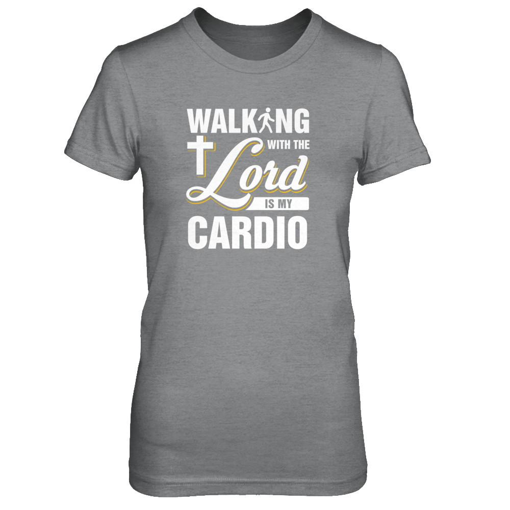 Walking With The Lord Is My Cardio-T-Shirt & Tank Top-Women's T-Shirt-Sport Grey