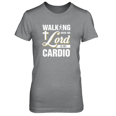 Walking With The Lord Is My Cardio-T-Shirt & Tank Top-Women's T-Shirt-Sport Grey