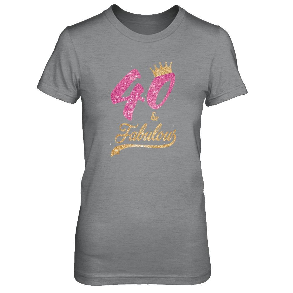 40 And Fabulous 1981 40th Birthday Gift-T-Shirt & Tank Top-Women's T-Shirt-Sport Grey