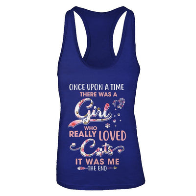 Once Upon A Time There Was A Girl Who Really Loved Cats-T-Shirt & Tank Top-Women's Ideal Racerback Tank-Royal