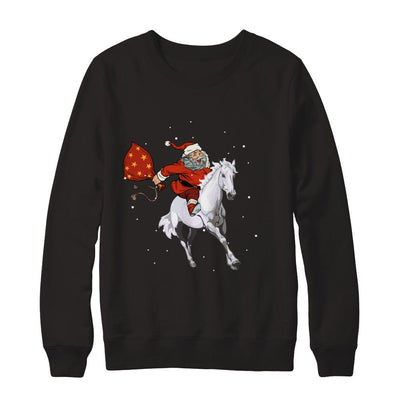 Horse Christmas Santa Rider-T-Shirt & Sweatshirt-Crewneck Sweatshirt-Black