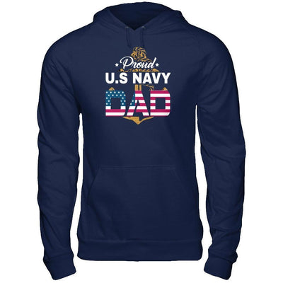 Proud US Navy Dad-T-Shirt & Hoodie-Pullover Hoodie-Navy