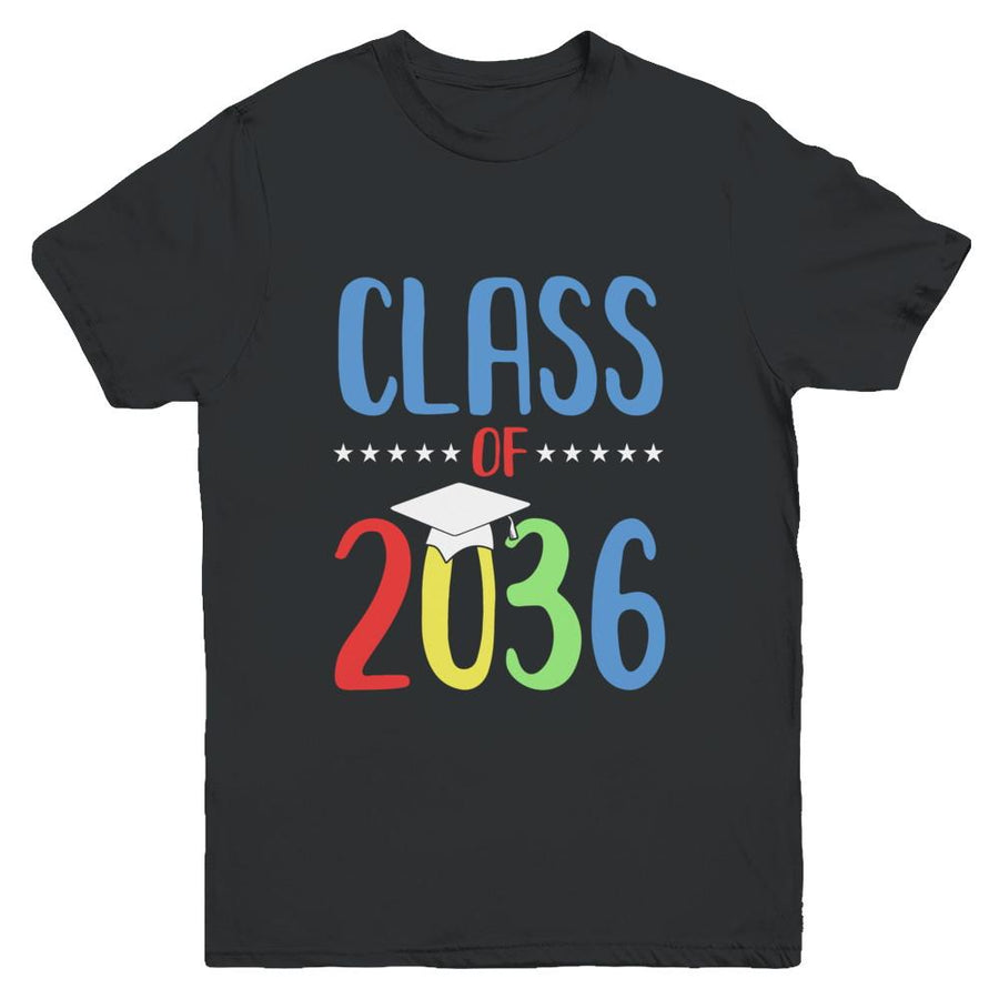 Grow With Me First Day Of School Class Of 2036 Youth-Youth Shirt-Youth T-Shirt-Black