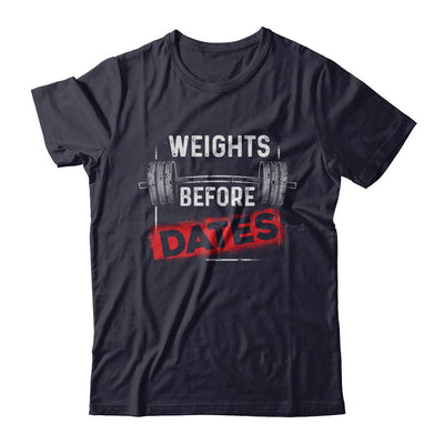 Weights Before Dates Gym Weight Lifting-T-Shirt & Hoodie-Premium T-Shirt-Midnight Navy