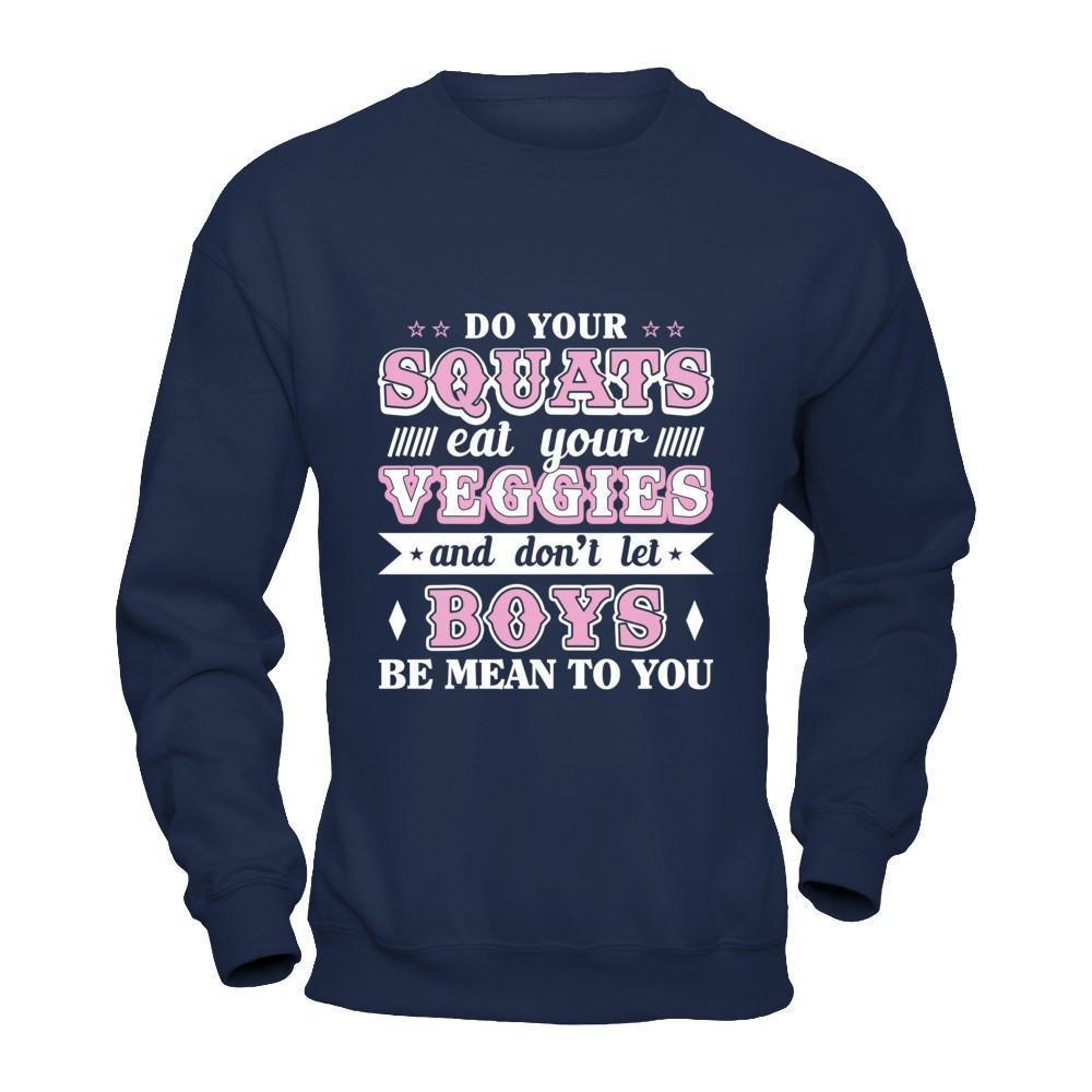 Do Your Squats Eat Your Veggies-T-Shirt & Hoodie-Crewneck Sweatshirt-Navy