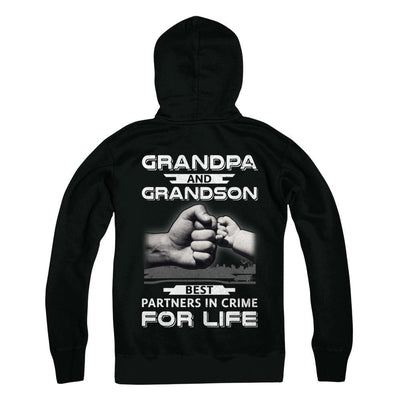 Grandpa And Grandson Best Partners In Crime For Life-T-Shirt & Hoodie-Pullover Hoodie-Black