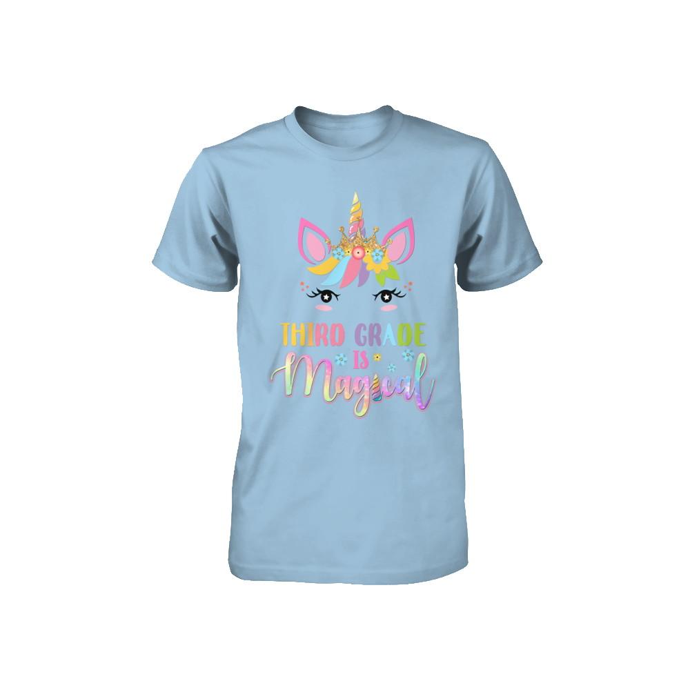Third Grade is magical Unicorn Back to School 3rd Grade Youth-Youth Shirt-Toddler T-Shirt-Light Blue