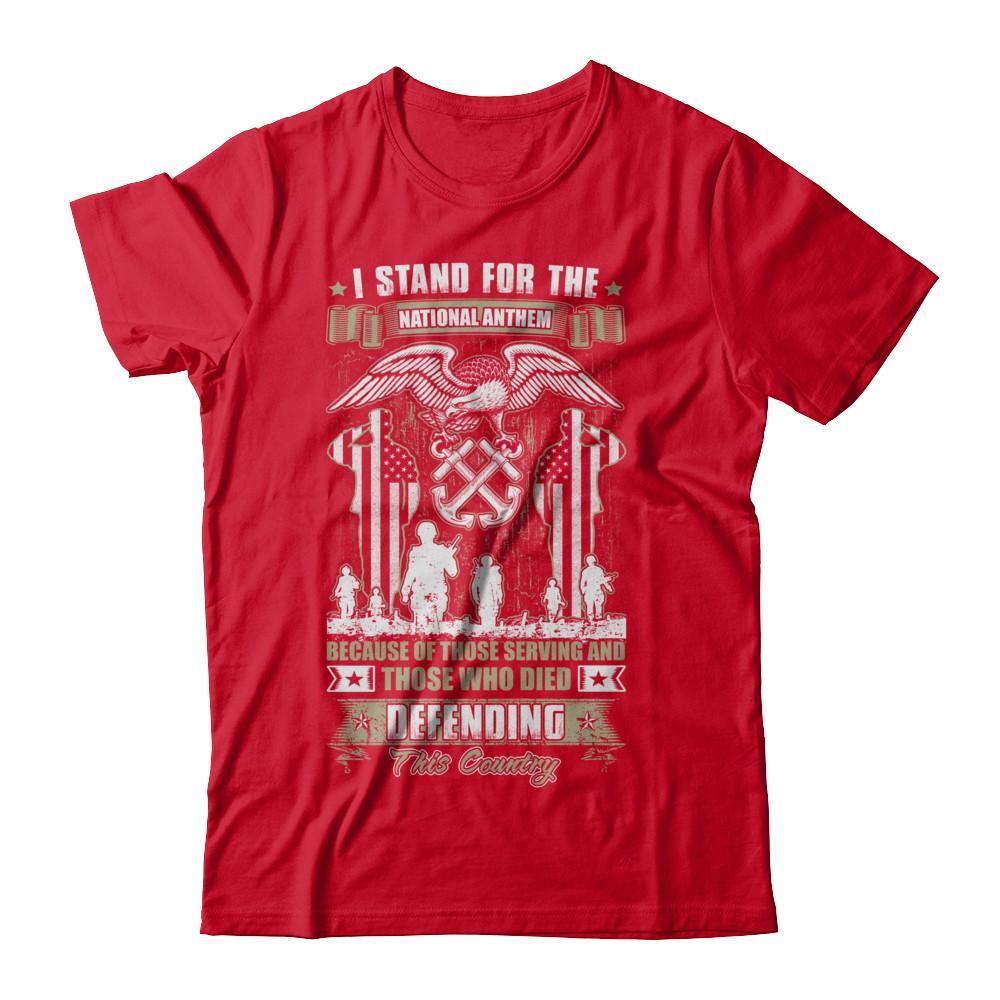 I Stand National Anthem Who Died defending this country-T-Shirt & Hoodie-Premium T-Shirt-Red
