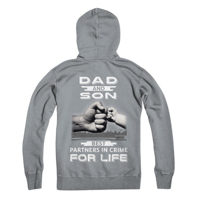 Dad And Son Best Partners In Crime For Life-T-Shirt & Hoodie-Pullover Hoodie-Light Steel