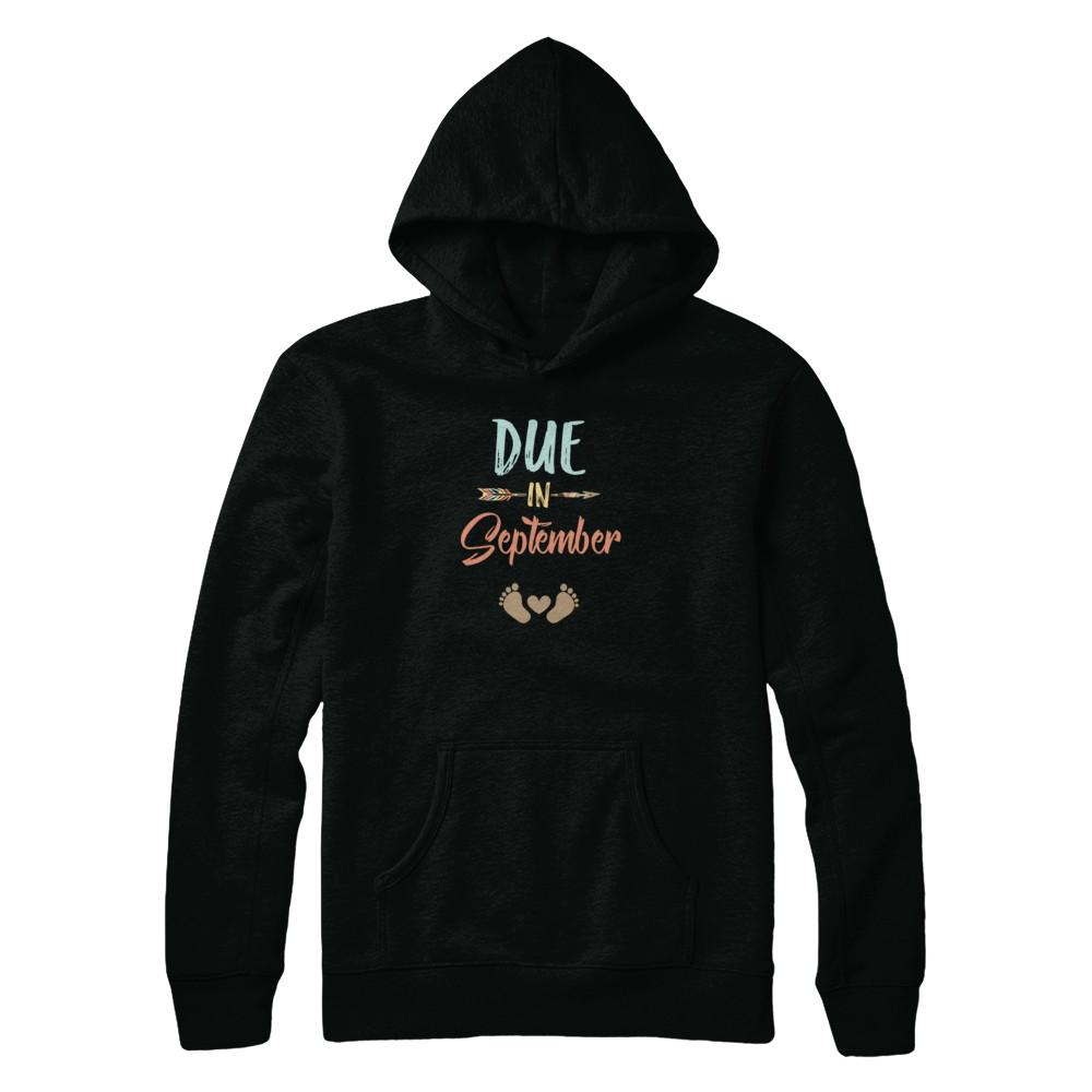 Due Date September 2021 Announcement Mommy Bump Pregnancy-T-Shirt & Tank Top-Pullover Hoodie-Black
