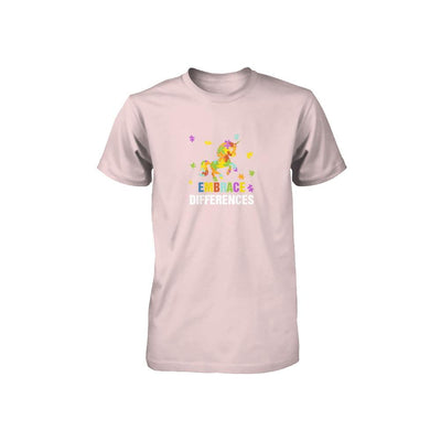 Autism Awareness Puzzle Piece Unicorn Embrace Differences Youth-Youth Shirt-