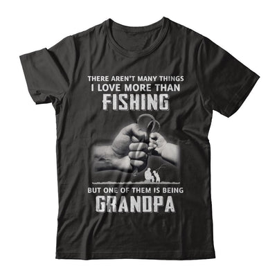 I Love More Than Fishing Being Grandpa Funny Fathers Day-T-Shirt & Hoodie-Classic T-Shirt-Black