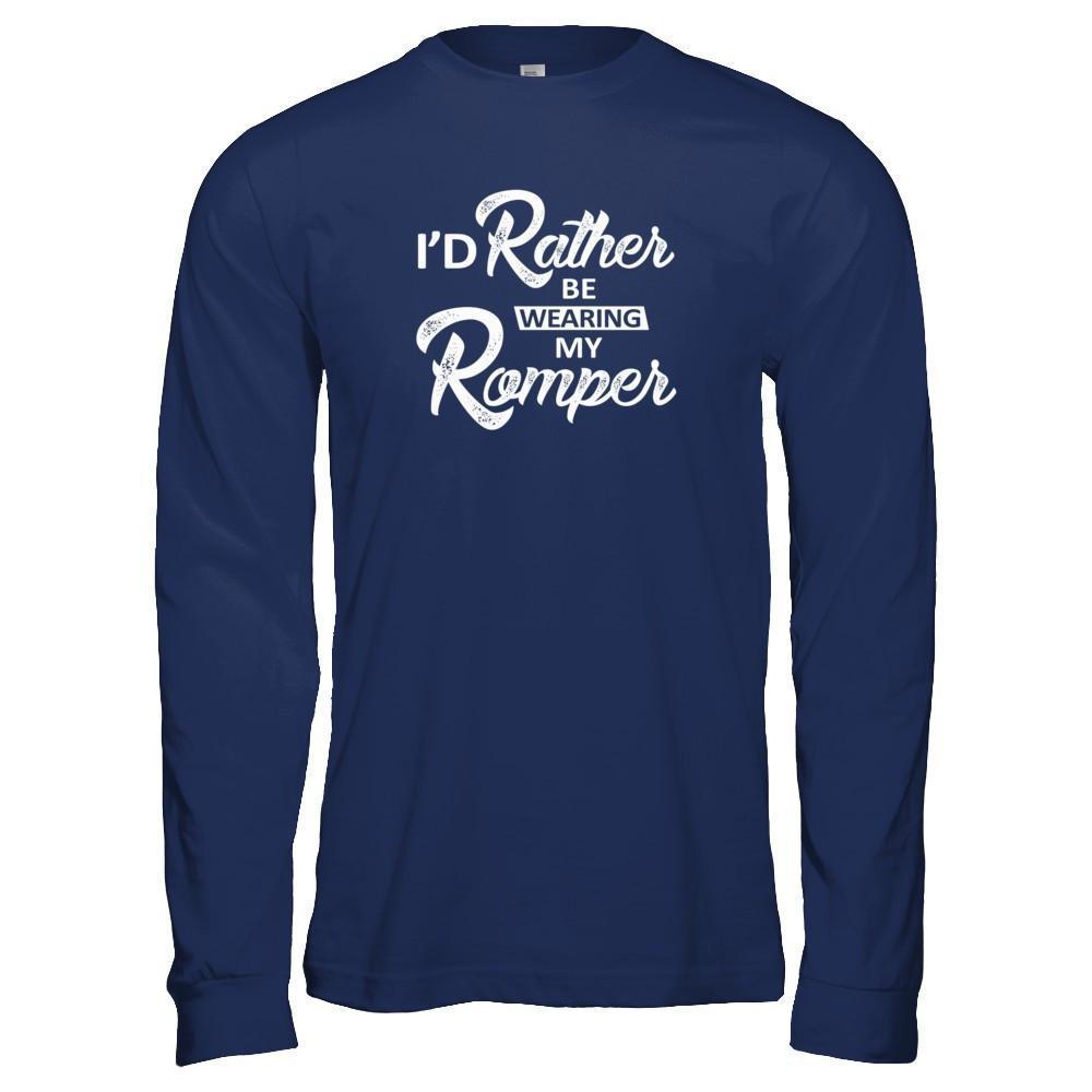 I'd Rather Be Wearing My Romper-T-Shirt & Tank Top-Long Sleeve T-Shirt-Navy