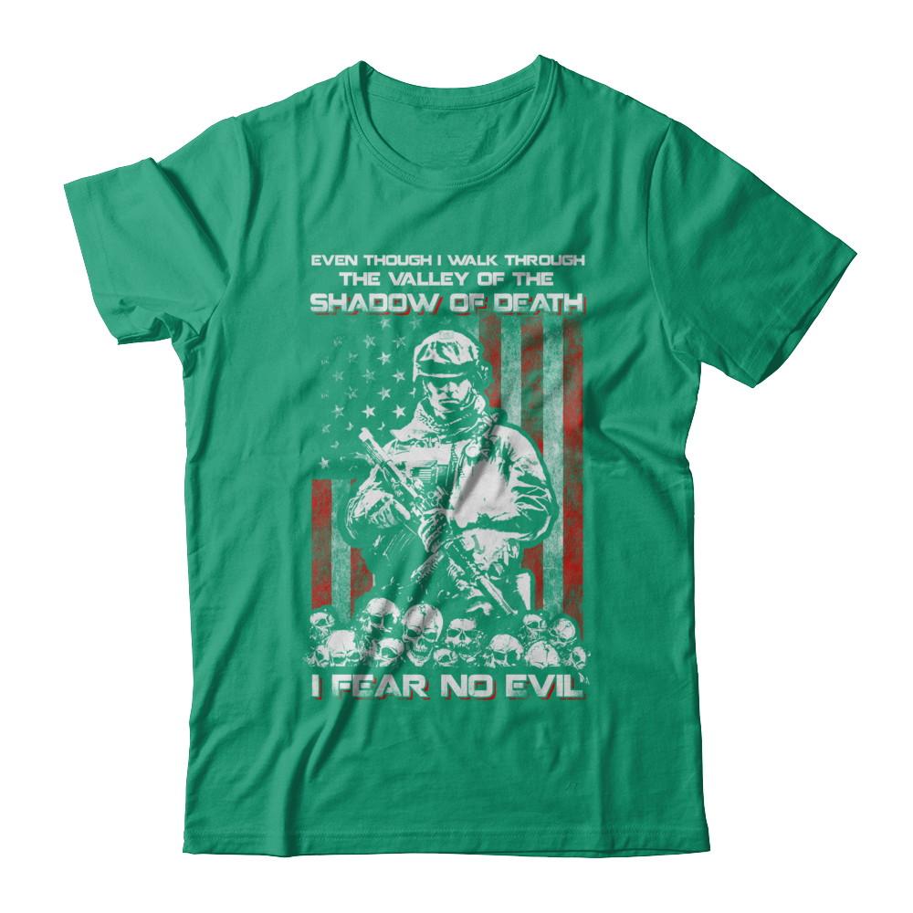 Veteran I Walk Through Shadow Of Death I Fear No Evil-T-Shirt & Hoodie-Classic T-Shirt-Kelly Green
