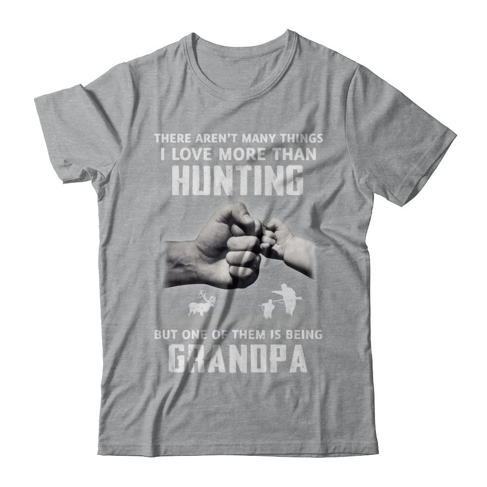 I Love More Than Hunting Being Grandpa Funny Fathers Day-T-Shirt & Hoodie-Classic T-Shirt-Sport Grey