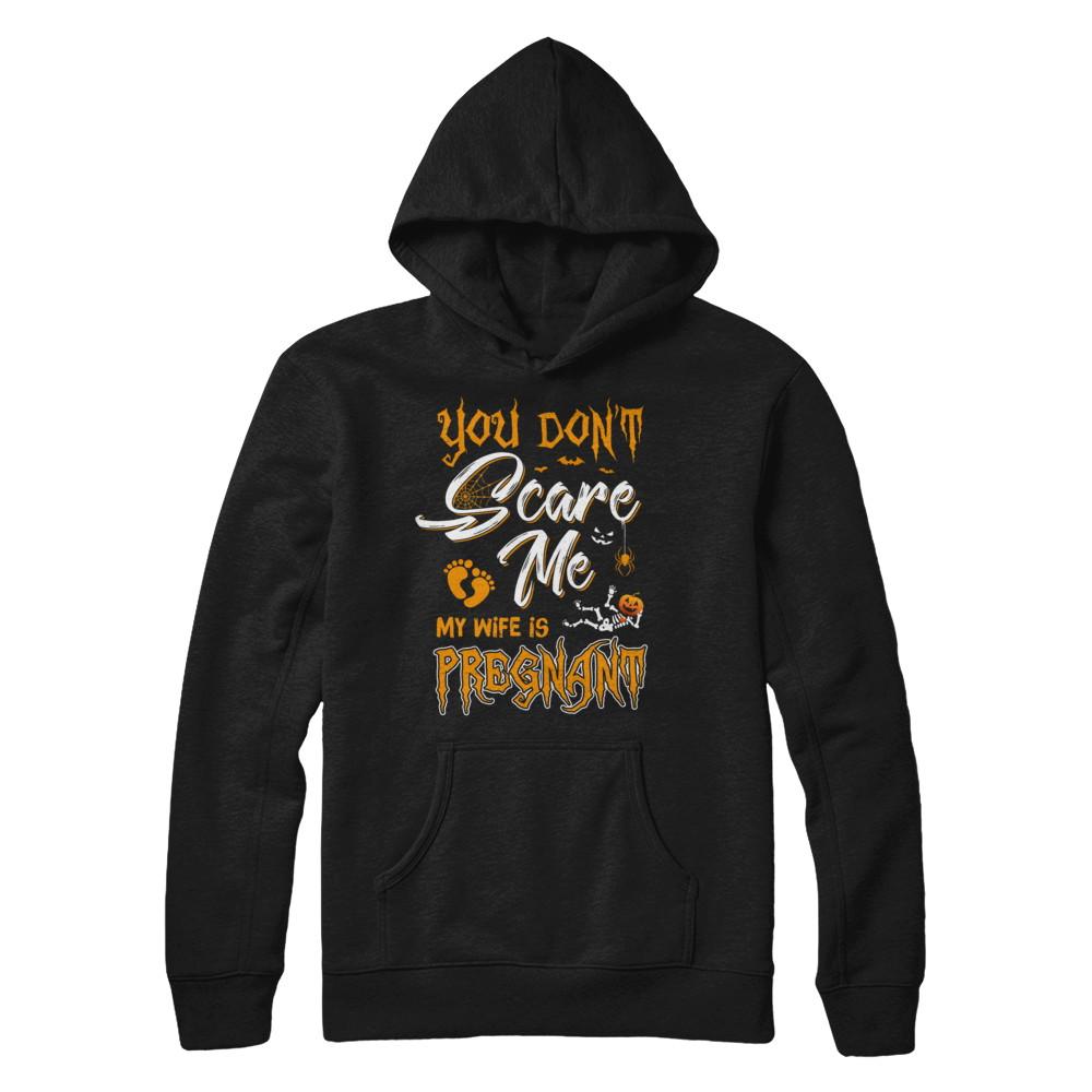 Funny Pregnant Wife Husband Halloween Costume-T-Shirt & Hoodie-Pullover Hoodie-Black