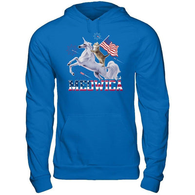 Meowica 4Th Of July Funny Cat On Unicorn Independence-T-Shirt & Hoodie-Pullover Hoodie-Royal