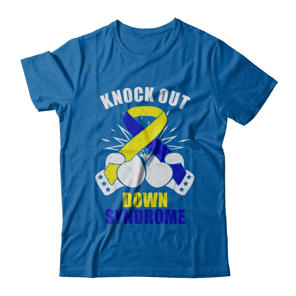 Boxing knock out Down Syndrome Awareness Support-T-Shirt & Hoodie-Classic T-Shirt-Royal